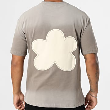 Ikao - Tee Shirt Oversize Large 131 White Grey Gradient Taupe Grey