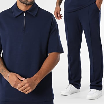Ikao - 597 Conjunto de polo y pantalón de chándal azul marino