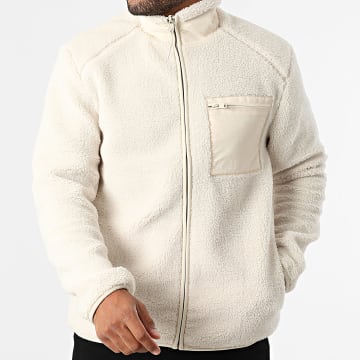 Only And Sons - Chaqueta Dallas Life Light Beige Sherpa Zip