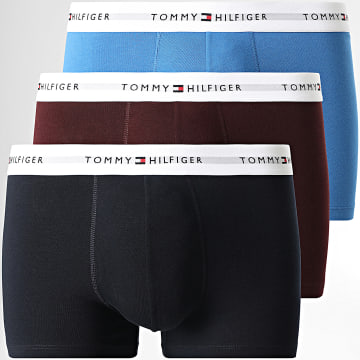 Tommy Hilfiger - Lot De 3 Boxers Trunk 2761 Bleu Marine Bleu Roi Bordeaux
