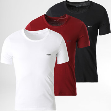 BOSS - Set van 3 T-shirts 50532468 Wit Bordeaux Zwart