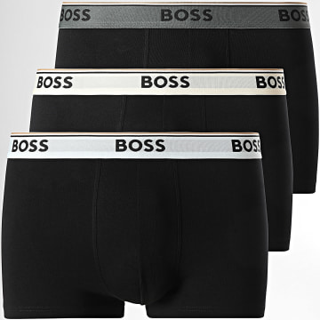 BOSS - Lot De 3 Boxers Power 50531684 Noir Beige Gris Anthracite Bleu Clair