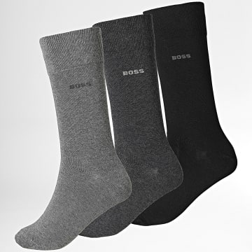BOSS - 3 Paar Socken 50469839 Schwarz Grau Meliert Anthrazit Meliert