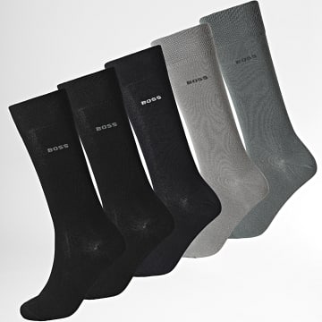 BOSS - Lot De 5 Paires De Chaussettes RS Uni 50478221 Noir Gris Bleu Vert