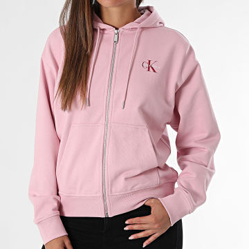Calvin Klein - Sweat Zippé Capuche Femme 7B270 Rose