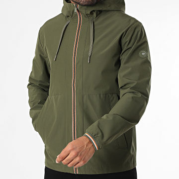 Jack And Jones - Giacca a vento con cappuccio e zip Brook Verde Khaki