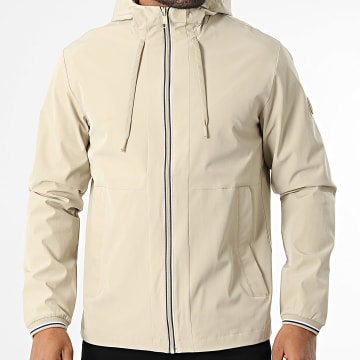 Jack And Jones - Brook Beige - Felpa a vento con cappuccio e zip