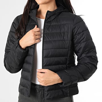 Only - Edredón con capucha y cremallera negro Tahia para mujer