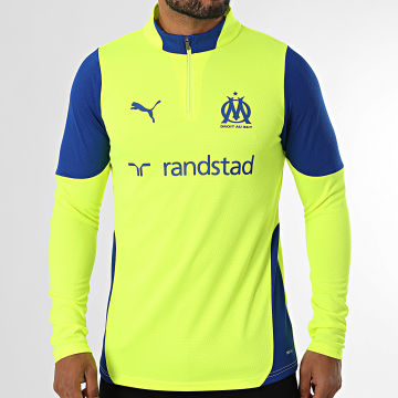 Puma - Tee Shirt Manches Longues OM Training 1/4 Zip 781534 Jaune Fluo