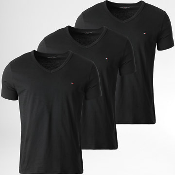 Tommy Hilfiger - Lot De 3 Tee Shirts Col V Signature 3637 Noir