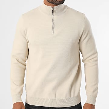 Frilivin - Maglione con scollo a cerniera verticale 139 Beige chiaro