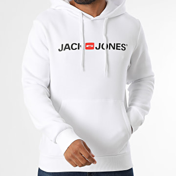 Jack And Jones - Sweat Capuche Corp Old Logo Blanc