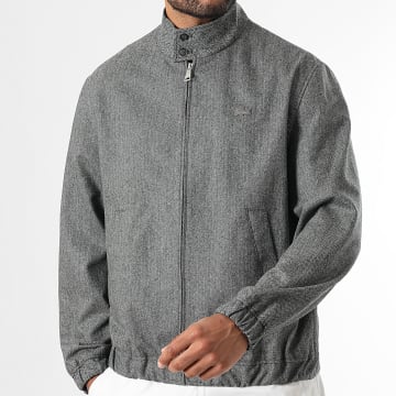Lacoste - Veste Zippée Logo Brodé Crocodile Ton Sur Ton Gris Chiné