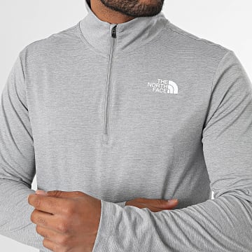 The North Face - Sweat Leger Flashdry Col Zippé A8949 Gris Chiné