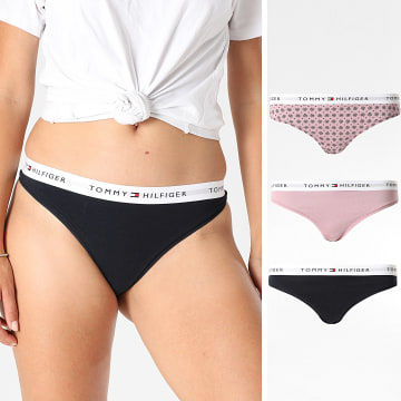 Tommy Hilfiger - Set di 3 perizomi da donna 5530 rosa blu navy