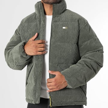 Tommy Jeans - Doudoune Zippée Tjm Vail Cord Puffer 2031 Vert Kaki