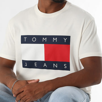 Tommy Jeans - Tee Shirt Regular Fit Big Flag 2645 Beige Clair