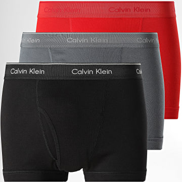 Calvin Klein - 3er-Pack Boxershorts NB4002A Rot Grau Athrazit Schwarz