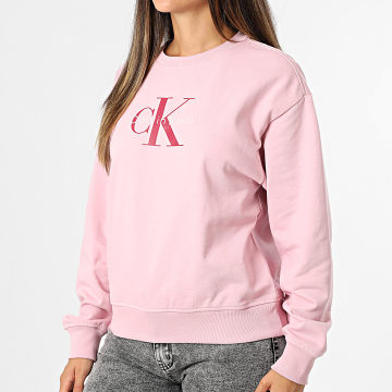 Calvin Klein - Sudadera de cuello redondo para mujer 7B234 Rosa