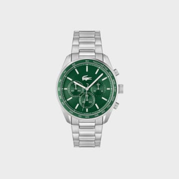 Lacoste - Uhr Boston Silber Dunkelgrün