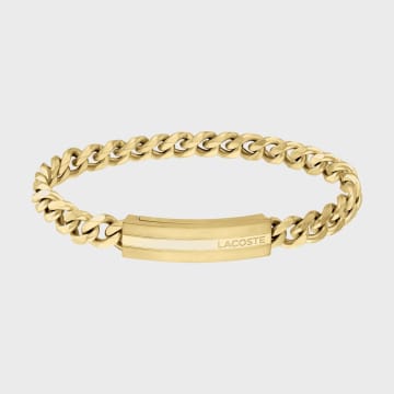 Lacoste - Pulsera de oro con logotipo de aventurero grabado