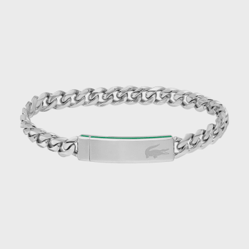 Lacoste - Lacoste Baseline Krokodil Logo Gegraveerde Zilveren Armband