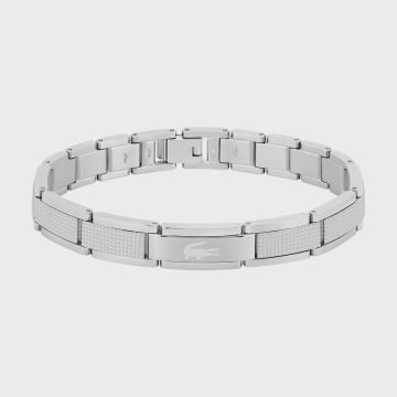 Lacoste - Stencil Armband Logo Krokodil Graviert Silber