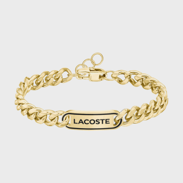 Lacoste - Pulsera de oro grabada con el logotipo del distrito