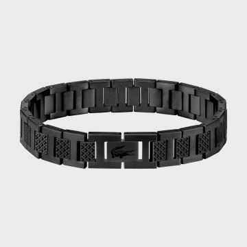 Lacoste - Bracelet Metropole Logo Crocodile Gravé Noir