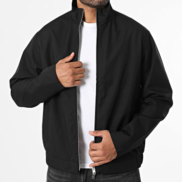 JJREBEL - Kaban Harrington Plain Zip Jacket Negro