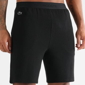Lacoste - Short Jogging Logo Brodé Crocodile Ton Sur Ton Noir