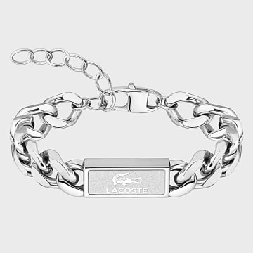 Lacoste - Backhand Logo Krokodil Gravur Silber Armband