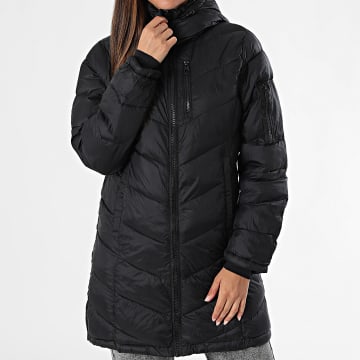 Only - Tahia Abrigo largo con capucha para mujer Negro