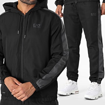 EA7 Emporio Armani - Ensemble De Survetement A Bandes 7M000643-AF16072 Noir Gris Anthracite