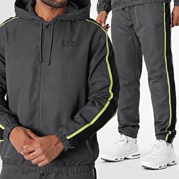 EA7 Emporio Armani - Ensemble De Survetement A Bandes 7M000643-AF16072 Gris Anthracite Noir