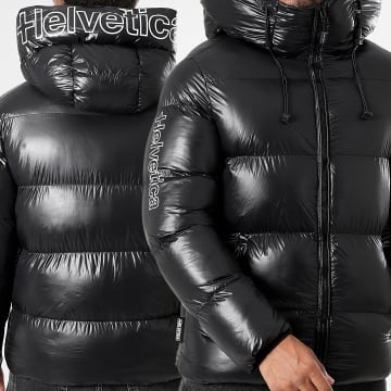 Helvetica - Daunenjacke mit Kapuze und Reißverschluss Sumit Schwarz