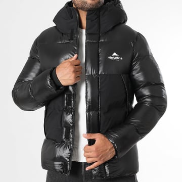 Helvetica - Daunenjacke mit Kapuze und Reißverschluss Pinto 2 Schwarz