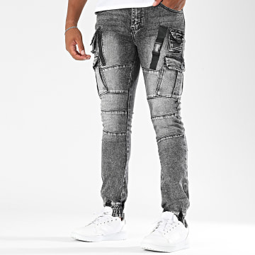 MTX - Pantalon Cargo Jean Slim 995 Gris Chiné