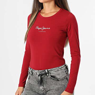 Pepe Jeans - Tee Shirt Manches Longues Femme New Virginia PL505203 Bordeaux