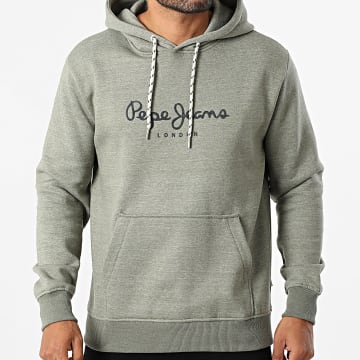Pepe Jeans - Sweat Capuche Macbeth PM5800019 Vert Kaki Chiné