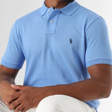 Polo Ralph Lauren - Polo de piqué de algodón personalizado Slim Original Player Azul claro