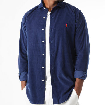 Polo Ralph Lauren - Chemise Manches Longues Côtelée Original Player Bleu Roi