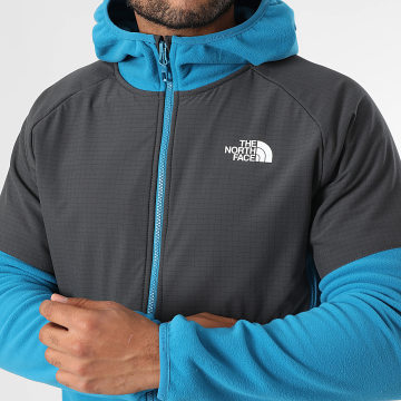 The North Face - Veste Polaire Zippée Capuche Glacier A89JJ Bleu Canard Gris Anthracite