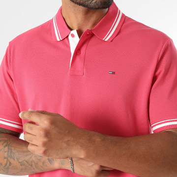 Tommy Jeans - Polo Manches Courtes Tipped 1846 Rose Fuchsia