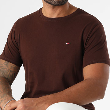 Tommy Jeans - Tee Shirt Slim Jersey 4411 Marron Foncé