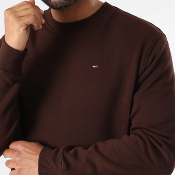 Tommy Jeans - Sweat Crewneck Flag 0741 Marron Foncé