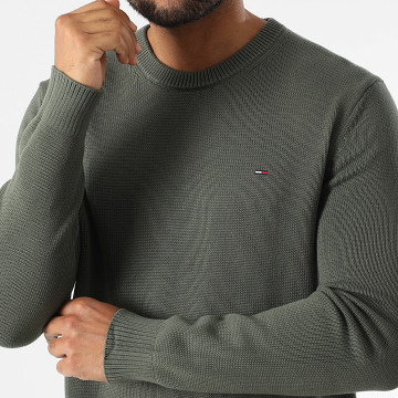 Tommy Jeans - Slanke essentiële trui 1787 kaki groen