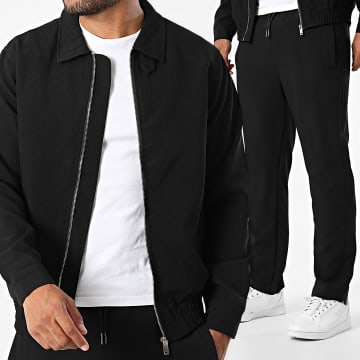 Zayne Paris  - 198 Conjunto de chaqueta y pantalón negro con cremallera