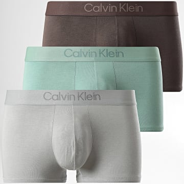 Calvin Klein - Set di 3 boxer 4192 Blu Verde Grigio Marrone