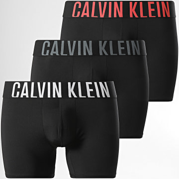 Calvin Klein - Set di 3 boxer NB3612A Nero Bianco Grigio Rosso